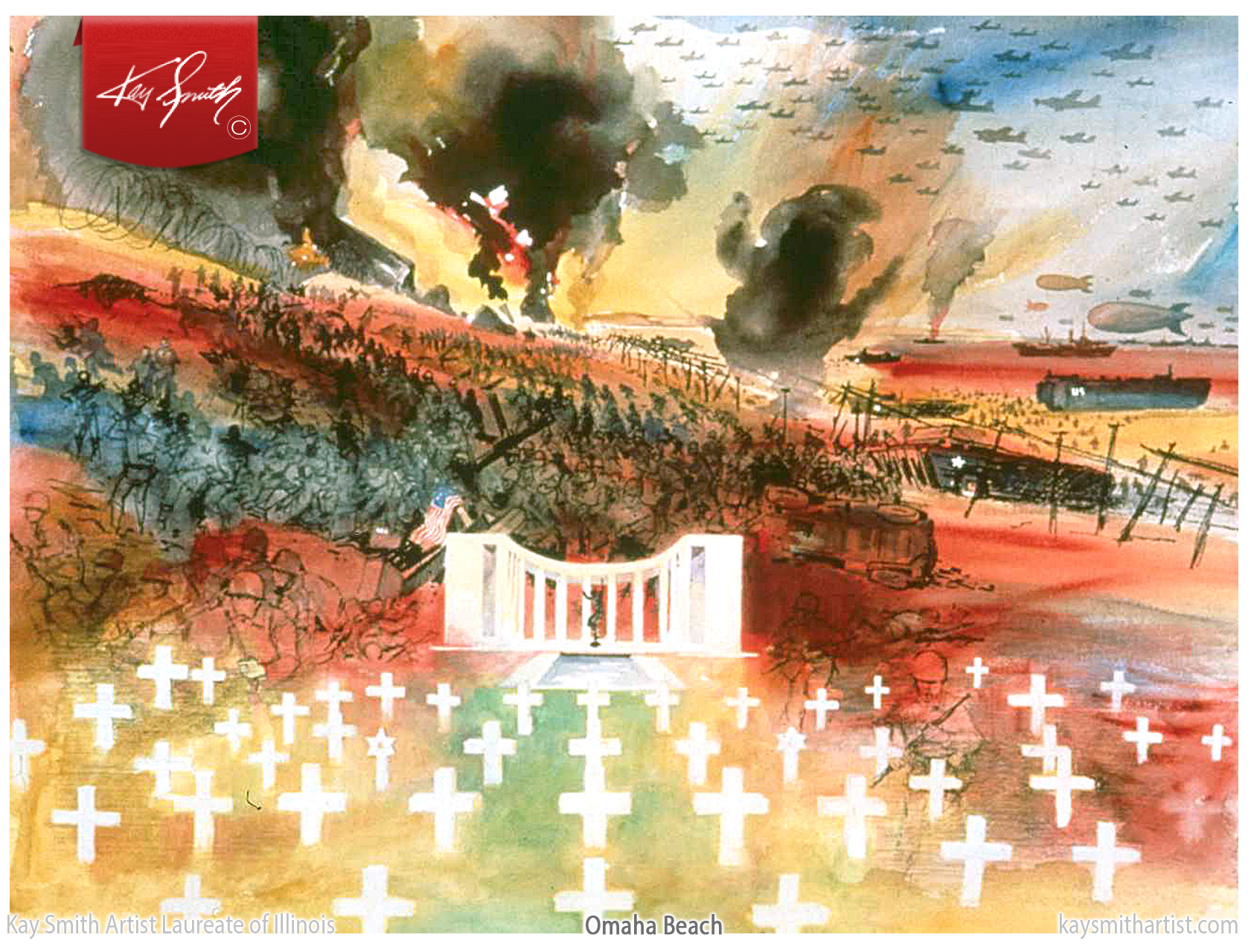 Kay-Smith-Artist-Laureate-of-IL Omaha-Beach